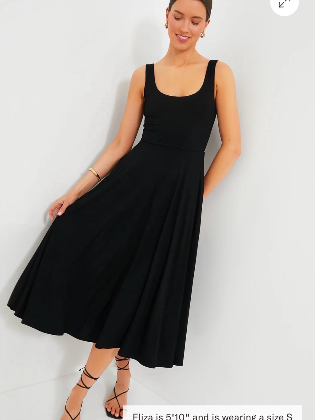 Tuckernuck Black Scoop Neck Midi Dress